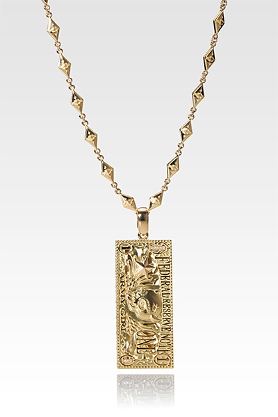 BILL DESIGN GOLD & DIAMOND PENDANT